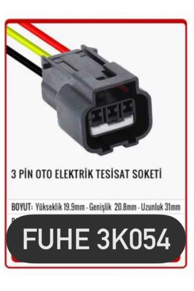 fuhe Fhe 3k054 3 Pin Oto Elektrik Tesisat Soketi ürün görseli 1