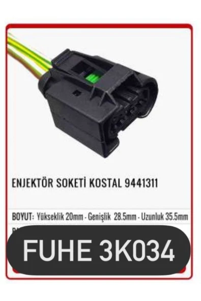 fuhe Fhe 3k034 Enjektör Soketi Kostal 9441311 ürün görseli 1
