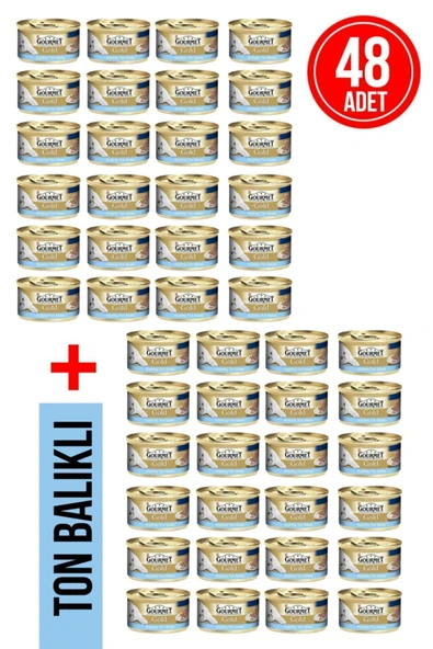 Gourmet Gold Kıyılmış Ton Balıklı Konserve Yetişkin Kedi Maması 24 x 85 G ürün görseli 1