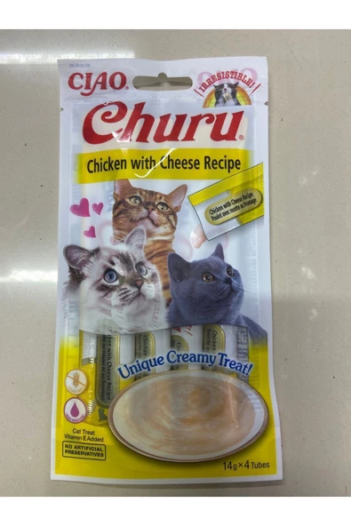 CİAO CHURU TAVUKLU PEYNİRLİ KEDİ ÖDÜL MAMA 56GR ürün görseli 1