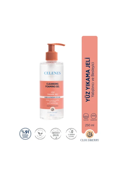 CELENES CLOUDB.KURU HASSAS.YÜZ YIKAMA JELİ 250ML 1 ADET ürün görseli 1