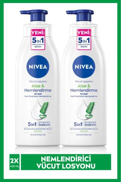 NİVEA VÜCUT BAKIM LOSYON ALOE VERA (PUMP) 400 ML ürün görseli 1