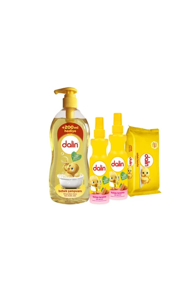 DALİN KLASİK 700 ML ŞAMPUAN 1 ADET+200 ML ŞAMPUAN 1 ADET,KOLAY TARAMA 200 ML 2 ADET,ISLAK MENDİL 56 LI 1 ADET ürün görseli 1