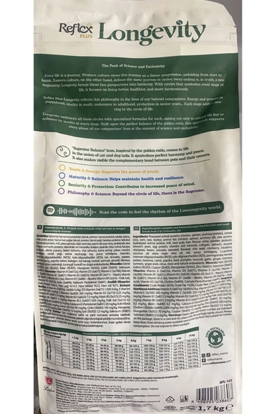 REFLEX PLUS LONGEVITY MİNİ VE K.IRK Y.KÖPEK1700 G - Resim 2