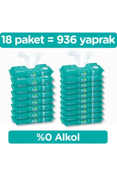 PRİMA ISLAK HAVLU FRESH TEMİZ FERAH 52Lİ 18 ADET ürün görseli 1