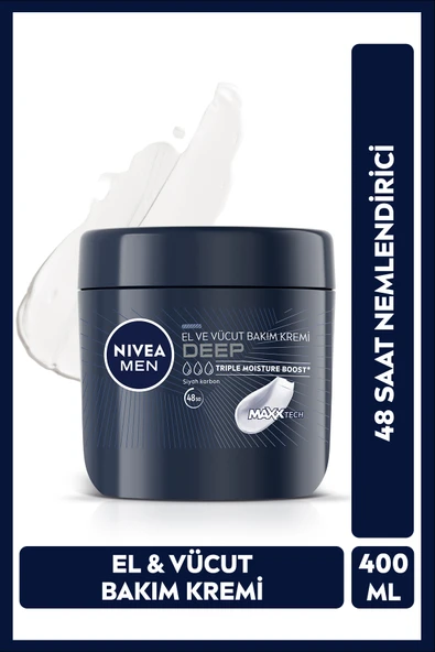 NİVEA MEN ERKEK DEEP EL VE VÜCUT BAKIM KREMİ 400ML ürün görseli 1