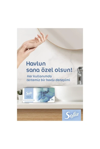 SOFİA EL VE YÜZ HAVLUSU 100 LÜ 1 ADET - Resim 3