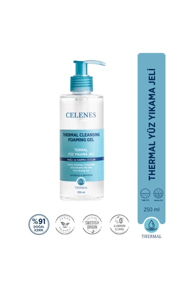 CELENES TER.YÜZ TEMİZLEME JELİ YAĞLI-KARMA 250ML 1 ADET ürün görseli 1