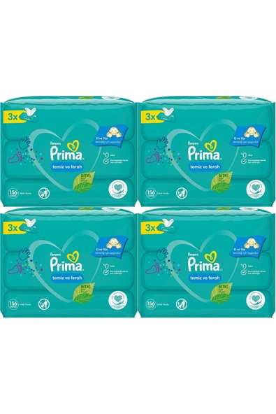 PRİMA ISLAK HAVLU FRESH TEMİZ FERAH 52Lİ 12 ADET ürün görseli 1
