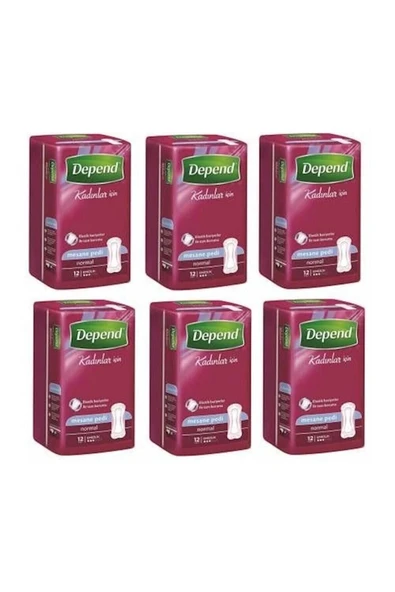 DEPEND MESANE PEDİ KADIN NORMAL 12 Lİ 6 PAKET ürün görseli 1