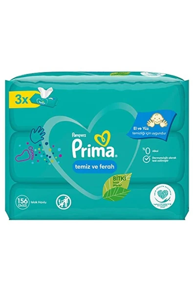 PRİMA ISLAK HAVLU FRESH TEMİZ FERAH 52Lİ 3 ADET ürün görseli 1