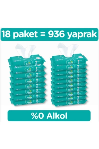 PRİMA ISLAK HAVLU FRESH TEMİZ FERAH 52Lİ 18 ADET ürün görseli 1