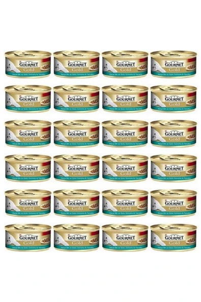 Gourmet Gold Somon ve Tavuklu Konserve Yetişkin Kedi Maması 24 x 85 G ürün görseli 1