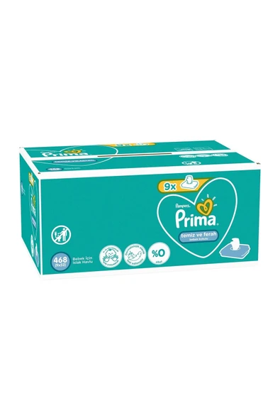 PRİMA ISLAK HAVLU FRESH TEMİZ FERAH 52Lİ 9 ADET ürün görseli 1