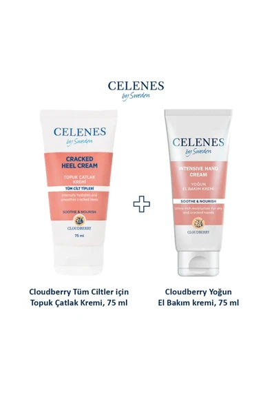 CELENES CLOUDBERRY YOĞUN EL BAKIM KREMİ KURU VE HASSAS CİLTLER, 75 ml + TOPUK ÇATLAK KREMİ, 75 ml 2'li set ürün görseli 1