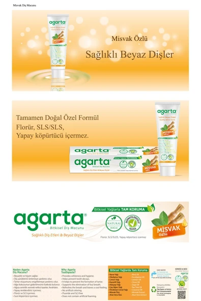 AGARTA BİTKİSEL TAM KORUMA DİŞ MACUNU MİSVAK 100ML - Resim 6