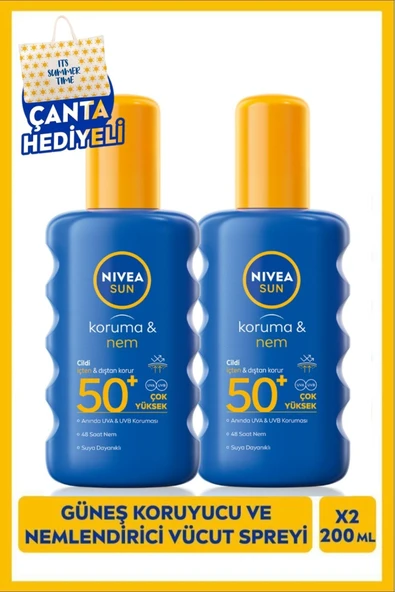Nivea Sun Koruma ve Nem Spf 50+ Güneş Koruyucu 200 ml 2 ADET ürün görseli 1