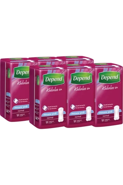 DEPEND MESANE PEDİ KADIN NORMAL 12 Lİ 6 PAKET ürün görseli 1