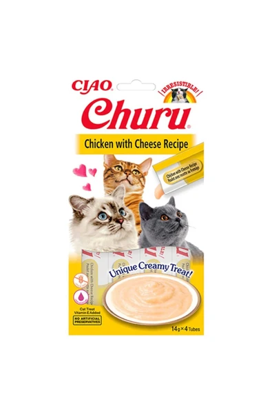 CİAO CHURU TAVUKLU PEYNİRLİ KEDİ ÖDÜL MAMA 56GR ürün görseli 1