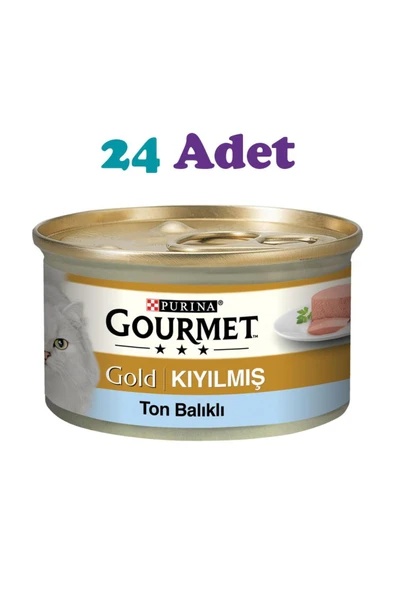 Gourmet Gold Kıyılmış Ton Balıklı Konserve Yetişkin Kedi Maması 24 x 85 G ürün görseli 1