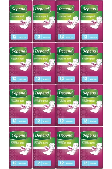 DEPEND MESANE PEDİ KADIN NORMAL 12 Lİ 8 PAKET ürün görseli 1