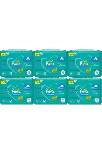 PRİMA ISLAK HAVLU FRESH TEMİZ FERAH 52Lİ 18 ADET ürün görseli 1