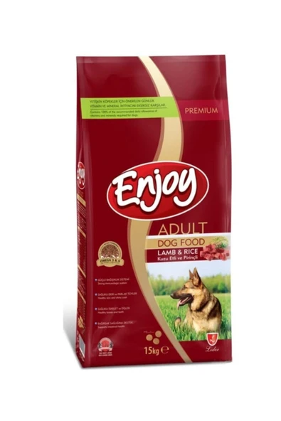 ENJOY KUZU VE PİRİNÇLİ YETİŞ. KÖPEK MAMASI 15 KG 1 ADET ürün görseli 1