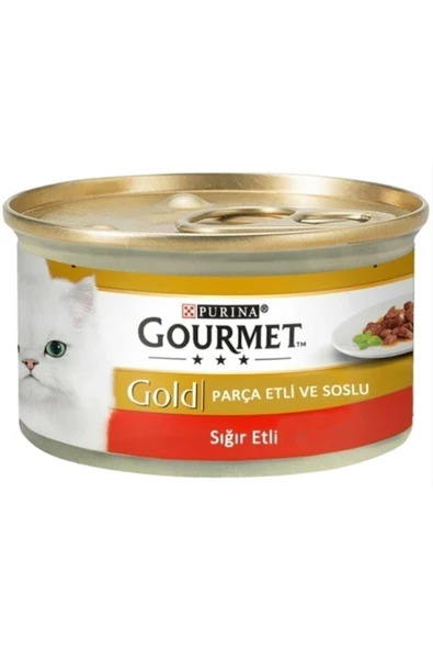 Gourmet Gold Parça Sığır Etli Soslu Konserve Yetişkin Kedi Maması 85 G ürün görseli 1