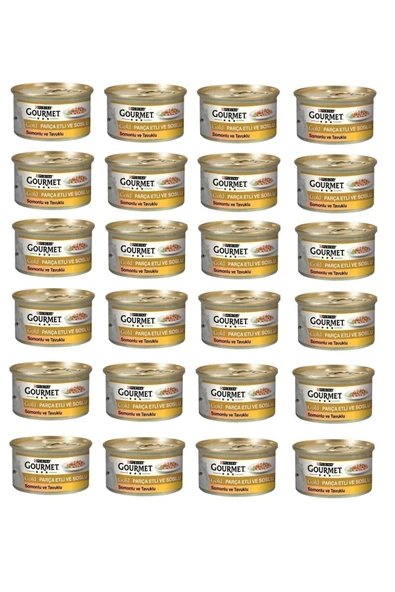 Gourmet Gold Somon ve Tavuklu Konserve Yetişkin Kedi Maması 24 x 85 G ürün görseli 1