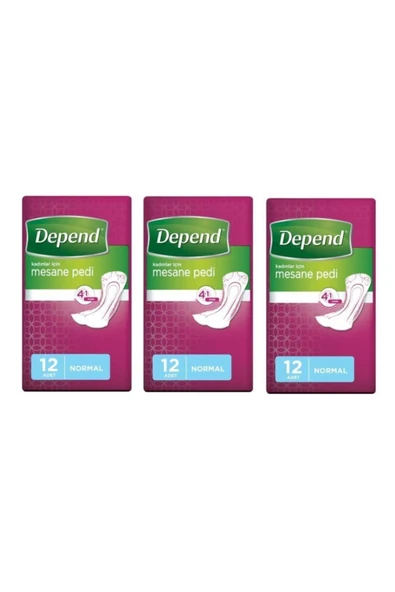 DEPEND MESANE PEDİ KADIN NORMAL 12 Lİ 3 PAKET ürün görseli 1