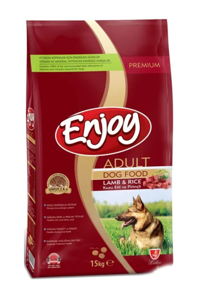 ENJOY KUZU VE PİRİNÇLİ YETİŞ. KÖPEK MAMASI 15 KG 1 ADET ürün görseli 1