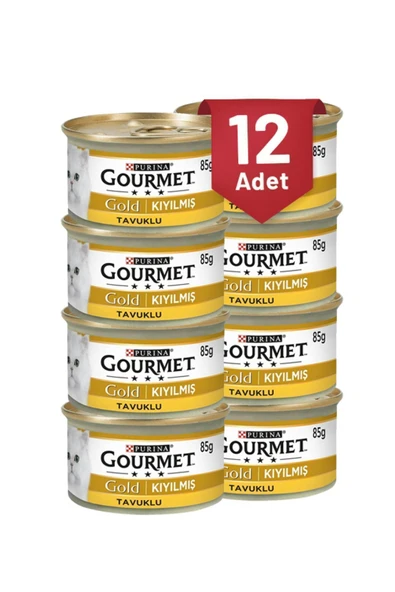 Gourmet Gold Kıyılmış Tavuklu Konserve Yetişkin Kedi Maması 12 x 85 G ürün görseli 1
