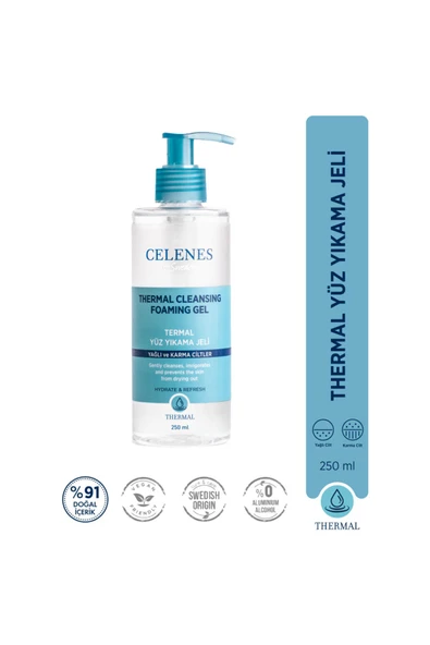 CELENES TER.YÜZ TEMİZLEME JELİ YAĞLI-KARMA 250ML 1 ADET ürün görseli 1