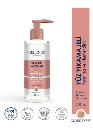 CELENES CLOUDB.KURU HASSAS.YÜZ YIKAMA JELİ 250ML 1 ADET ürün görseli 1