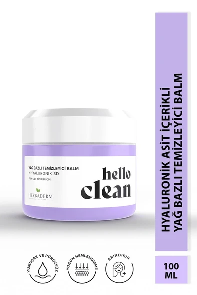HERBADERM HELLO CLEAN YAĞ.TEM.HYALUR.YOĞ.NEM 100ML ürün görseli 1