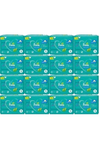 Prima Islak Havlu Mendil Temiz ve Ferah (Bitki Bazlı) 48 Li Set (16PK*3) 2496 Yaprak ürün görseli 1