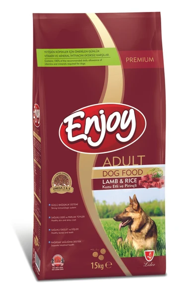 ENJOY KUZU VE PİRİNÇLİ YETİŞ. KÖPEK MAMASI 15 KG 1 ADET ürün görseli 1
