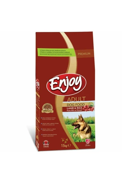 ENJOY KUZU VE PİRİNÇLİ YETİŞ. KÖPEK MAMASI 15 KG 1 ADET ürün görseli 1