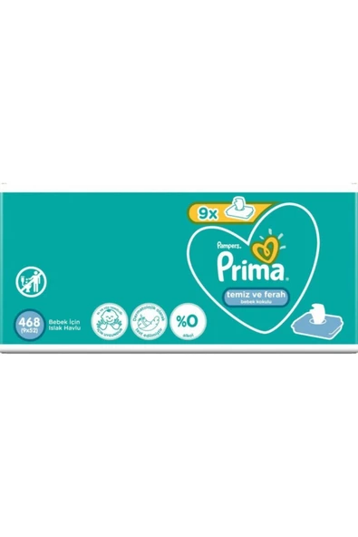 PRİMA ISLAK HAVLU FRESH TEMİZ FERAH 52Lİ 9 ADET ürün görseli 1