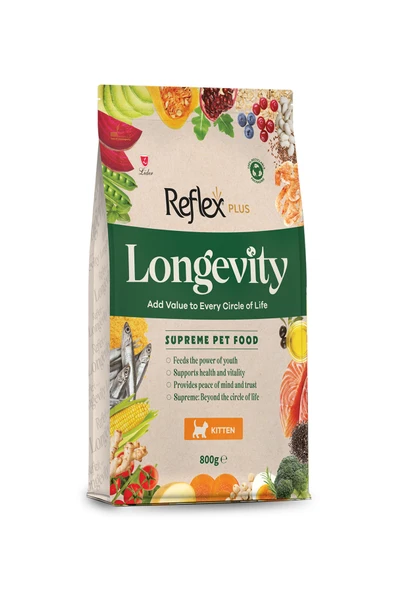 REFLEX PLUS LONGEVITY YAVRU KEDİ MAMASI 800 G ürün görseli 1