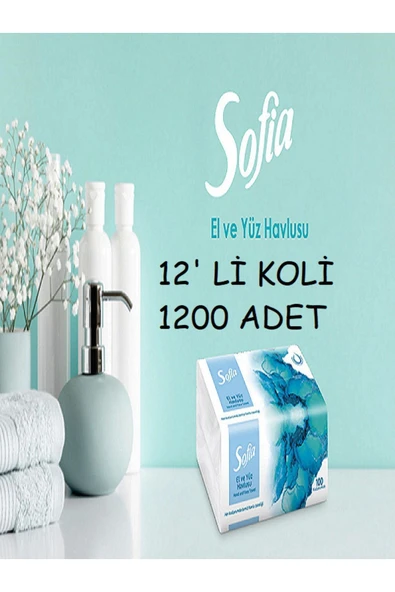 SOFİA EL VE YÜZ HAVLUSU 100 LÜ 12 ADET - Resim 2