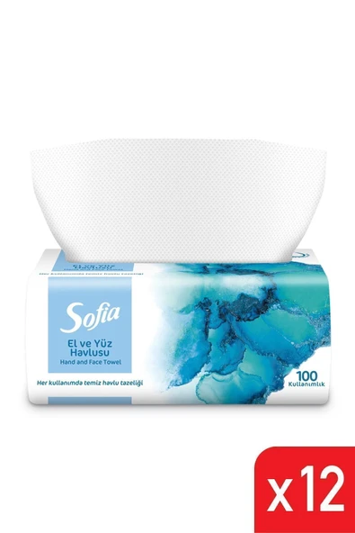SOFİA EL VE YÜZ HAVLUSU 100 LÜ 12 ADET ürün görseli 1
