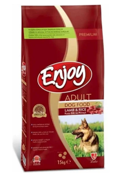ENJOY KUZU VE PİRİNÇLİ YETİŞ. KÖPEK MAMASI 15 KG 1 ADET ürün görseli 1