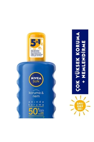 Nivea Sun Koruma ve Nem Spf 50+ Güneş Koruyucu 200 ml 1 ADET ürün görseli 1