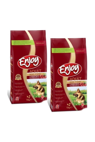 Enjoy Kuzu Etli ve Prinçli Yetişkin Köpek Maması 2 x 15 KG ürün görseli 1