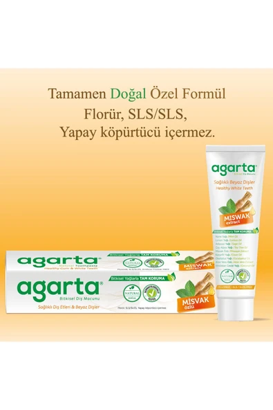 AGARTA BİTKİSEL TAM KORUMA DİŞ MACUNU MİSVAK 100ML - Resim 4