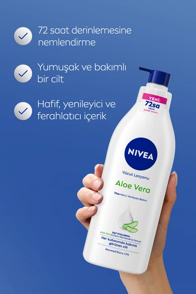 NİVEA VÜCUT BAKIM LOSYON ALOE VERA (PUMP) 400 ML - Resim 2