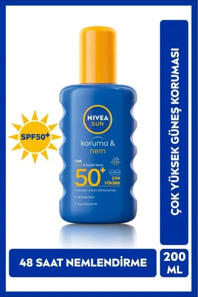 Nivea Sun Koruma ve Nem Spf 50+ Güneş Koruyucu 200 ml 1 ADET ürün görseli 1
