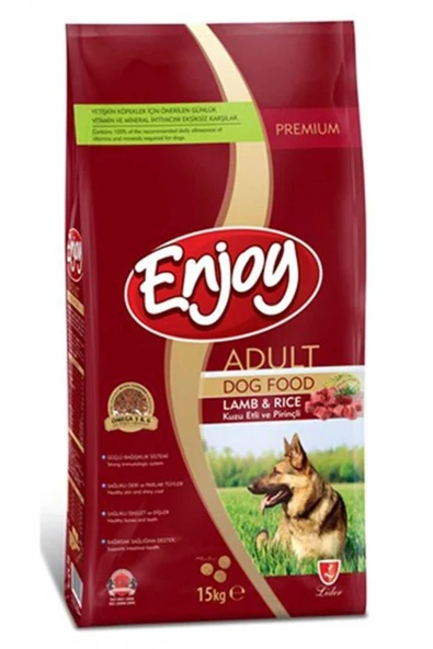 ENJOY KUZU VE PİRİNÇLİ YETİŞ. KÖPEK MAMASI 15 KG 1 ADET ürün görseli 1
