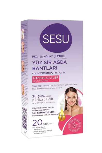 SESU AĞDA YÜZ BANDI HASSAS CİLT PEMBE 20 Lİ 1 ADET ürün görseli 1